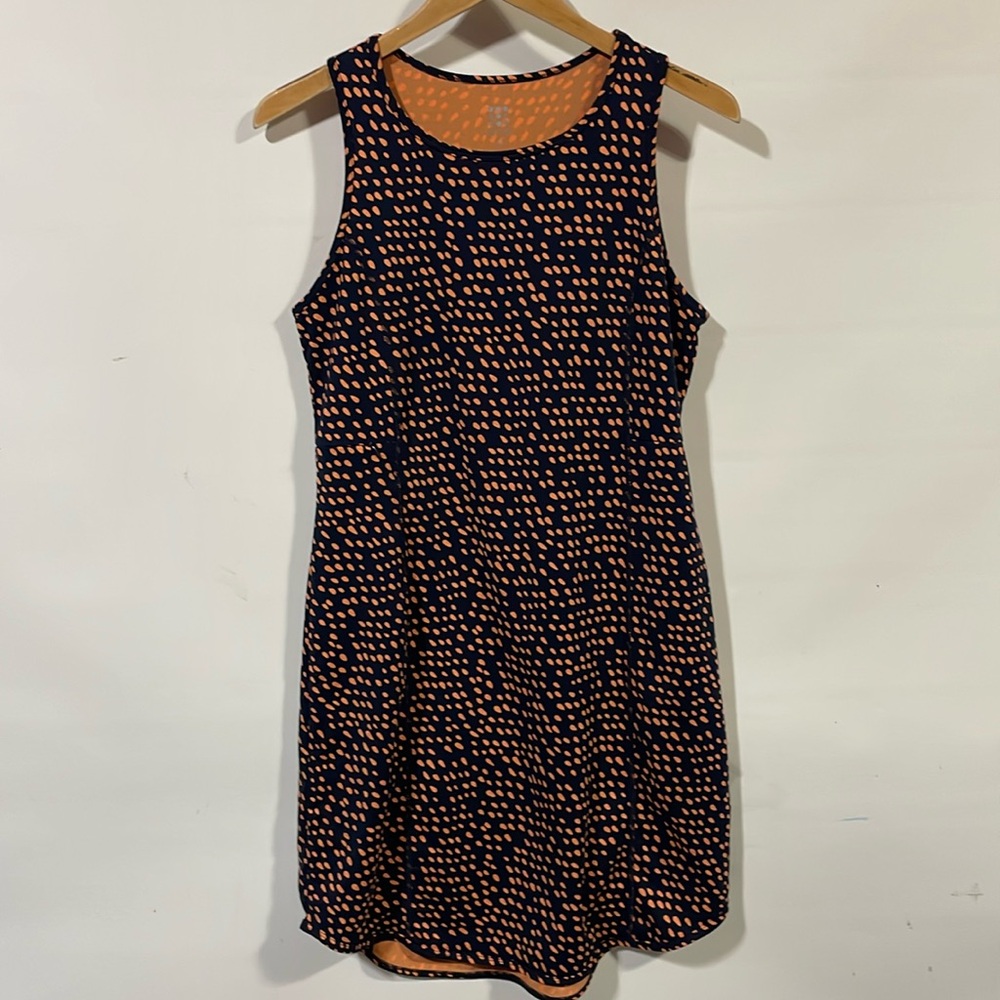 Title Nine Navy and Orange Midi Dress